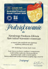 Podziękowanie dla Śląskiego OW NFZ za udział w XXV jubileuszowej edycji Beskidzkiego Festiwalu Nauki i Sztuki